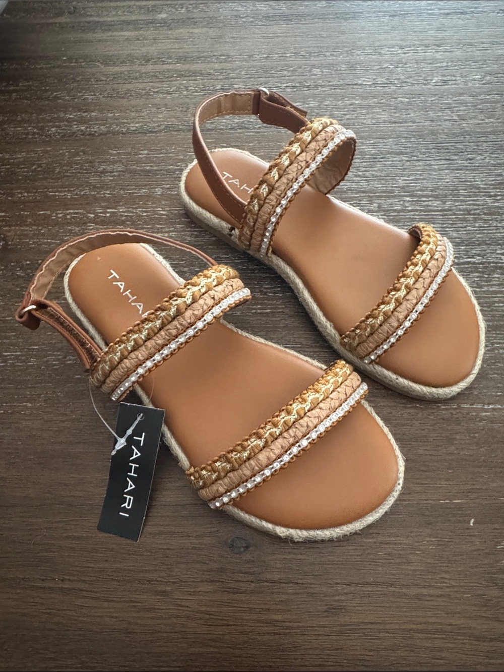 Tahari Braided double-strap espadrille sandals Size 2